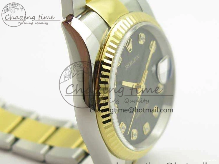 Oyster Fluted V2 Datejust 116234 Bracelet On 1:1 Best DJF 36mm Edition Black YG SS SA3135 Dial Com 0101